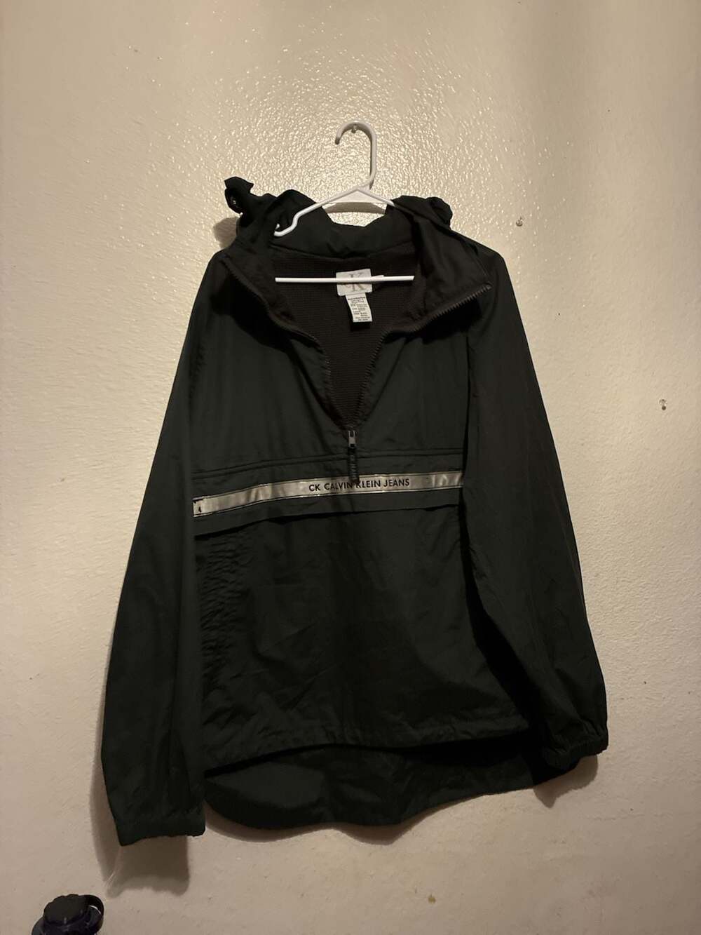 Vintage CK Calvin Klein Jeans 1/2 Zip Hooded Anorak Windbreaker Jacket with Refl